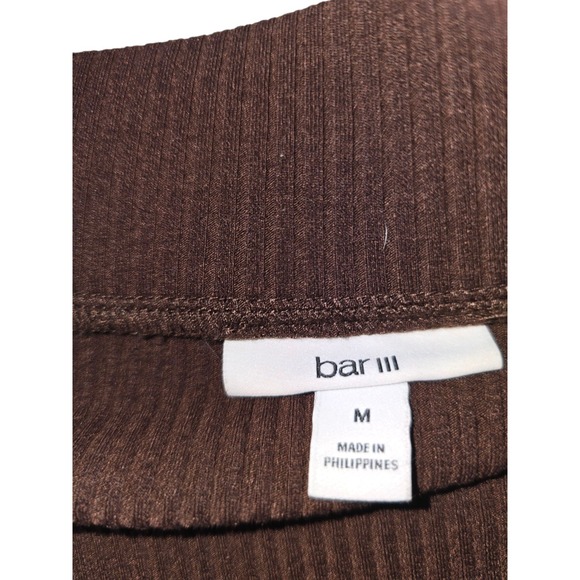 Bar III Womens Midi Skirt Size Medium Stretch Pencil Brown Pull‎ On - Picture 3 of 6